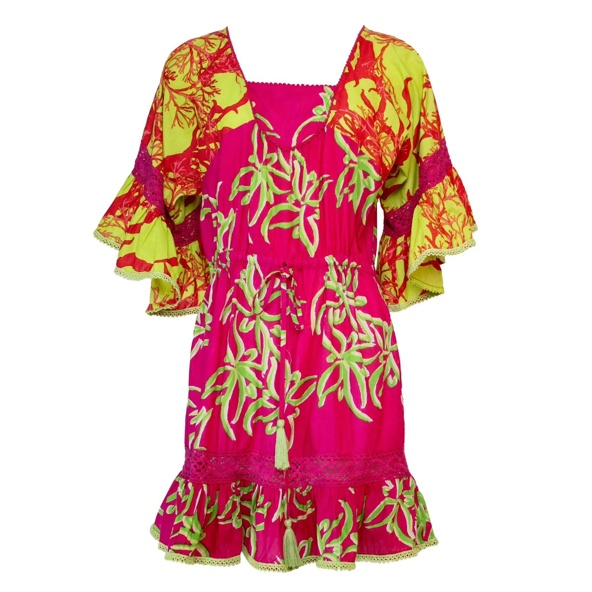 Sandra Tropical Print Mini Dress