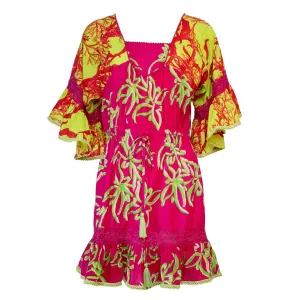 Sandra Tropical Print Mini Dress