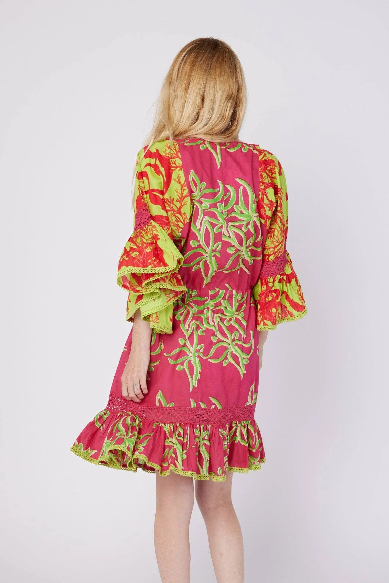 Sandra Tropical Print Mini Dress