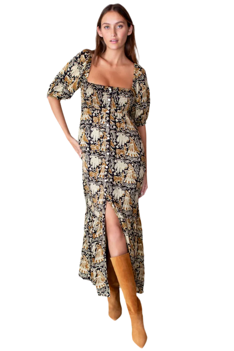 Santiago maxi in story print