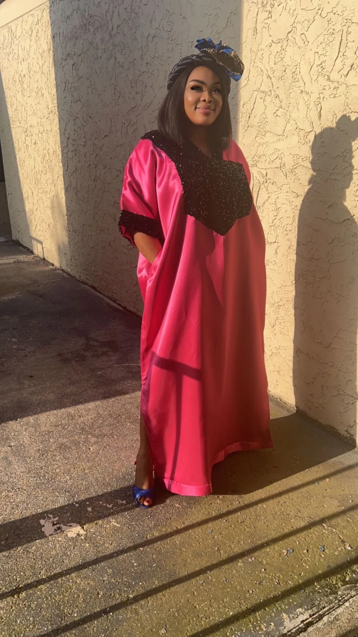 Satin and Sequence Full Length Dress