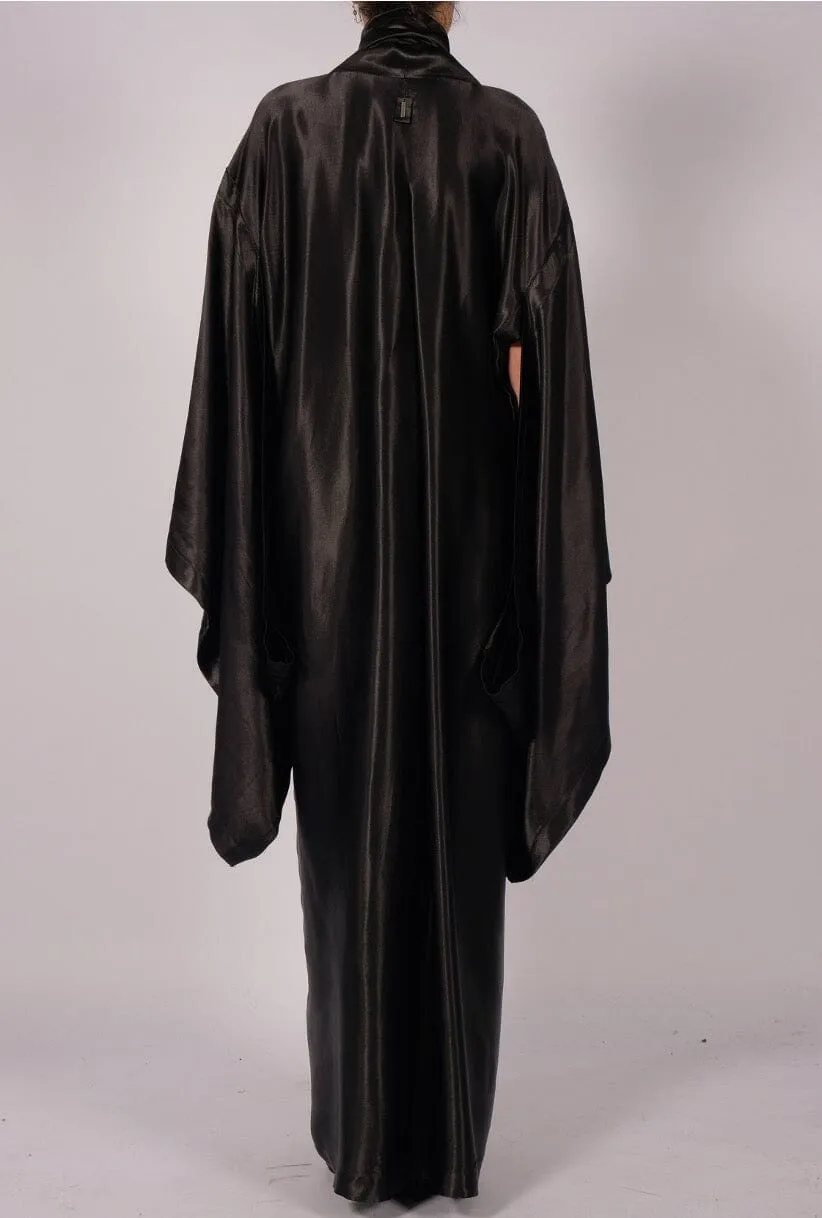 Satin Long Kimono Dress