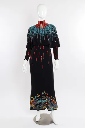 Sequin Dress and Shawl Set
