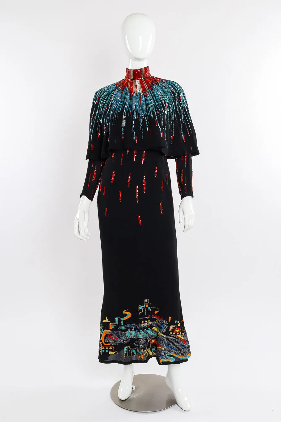 Sequin Dress and Shawl Set