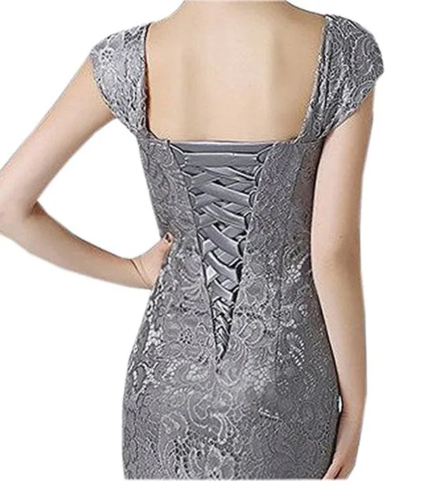 Sheath Knee Length Cap Sleeves Lace Up Mother of the Bride Dresses