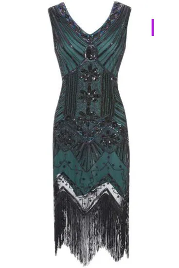 Sheath Sequined Black and Silver Party Dress with Tassel