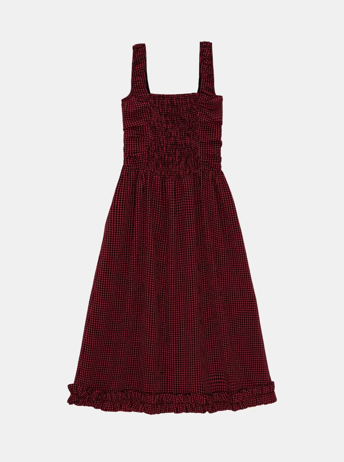 Sheer Fluid Check Dress