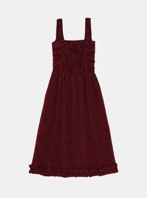 Sheer Fluid Check Dress