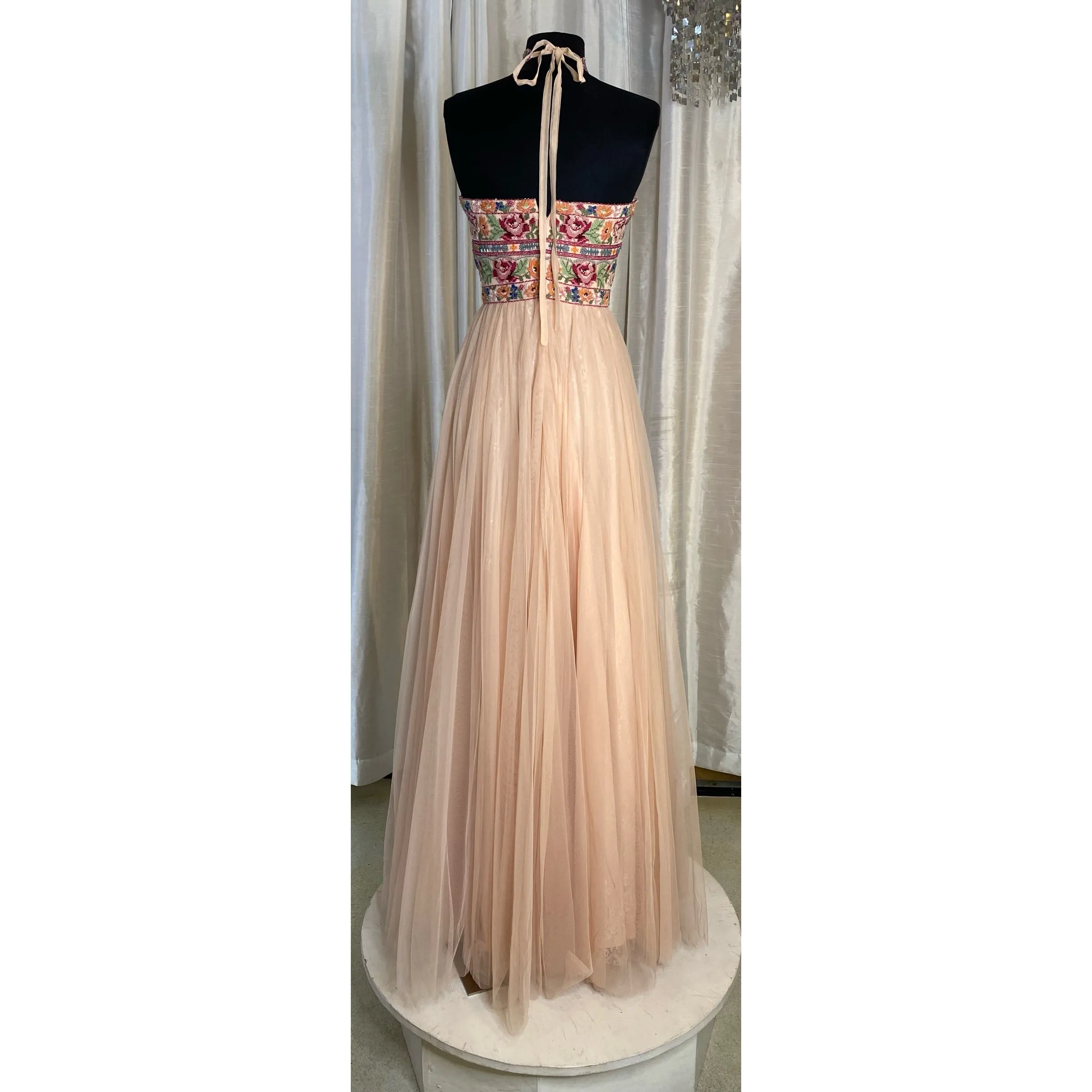 SHERRI HILL Style 50873 Long Gown Blush Multi Size 0 NWT