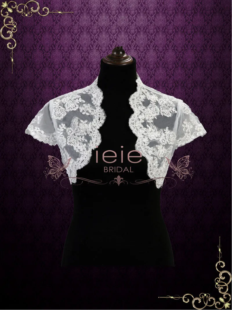 Short Cap Sleeves Lace Shrug Bolero Jacket | SG1008
