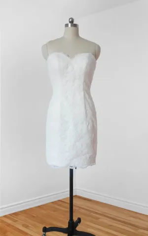 Short Strapped Sweetheart Lace Wedding Dress