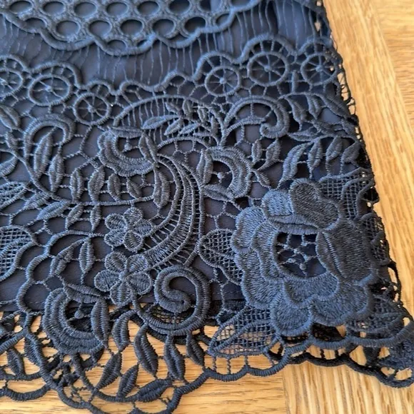 Shoshanna Poppy Cap Sleeve Above the Knee Lace Dress EUC Black 2