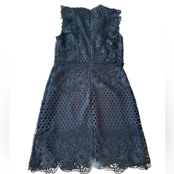 Shoshanna Poppy Cap Sleeve Above the Knee Lace Dress EUC Black 2