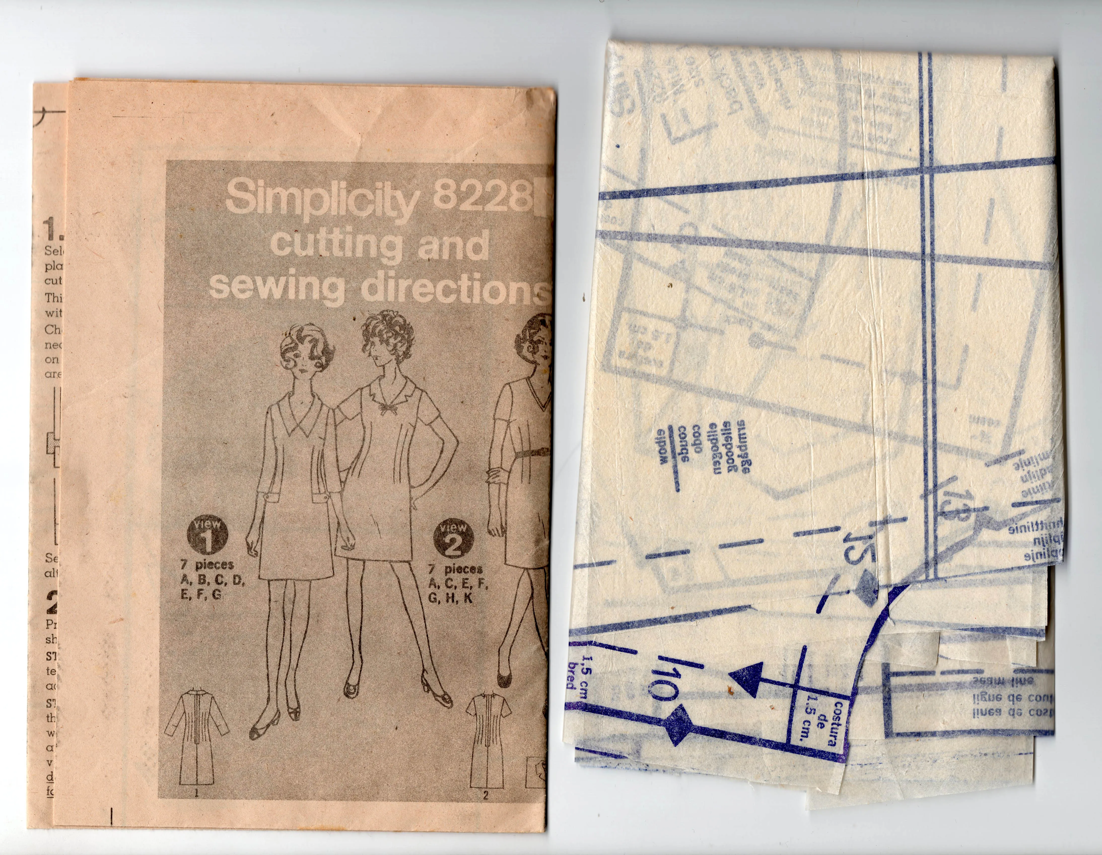 Simplicity 8228 Womens Sheath Dress With Detachable Collar 1960s Vintage Sewing Pattern Size 12 Bust 34 inches