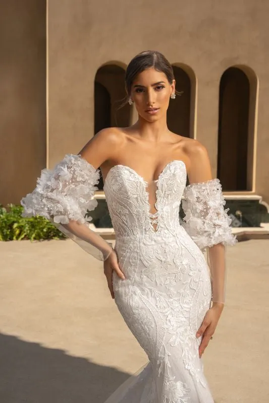 Size 16 Kitty Chen Ophelia Ivory/Nude/Tan Gown