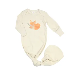 Sleepy Fox | Organic Knot Gown | Gender Neutral