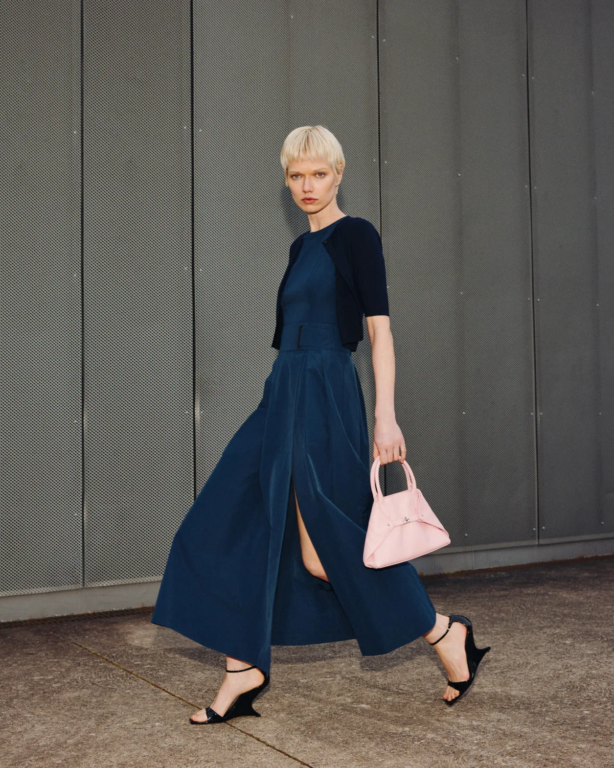 Sleeveless Midi Dress with Belt