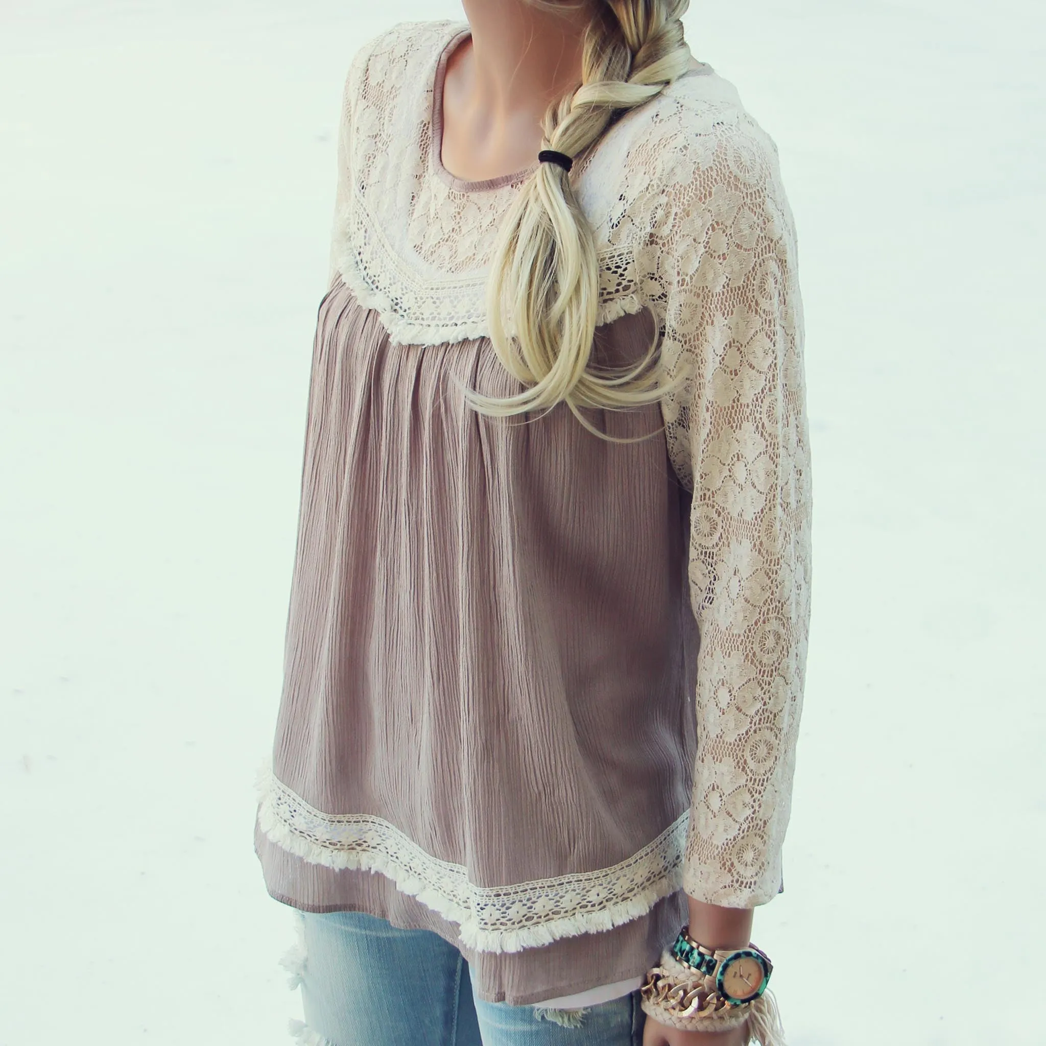 Snowbark Lace Top