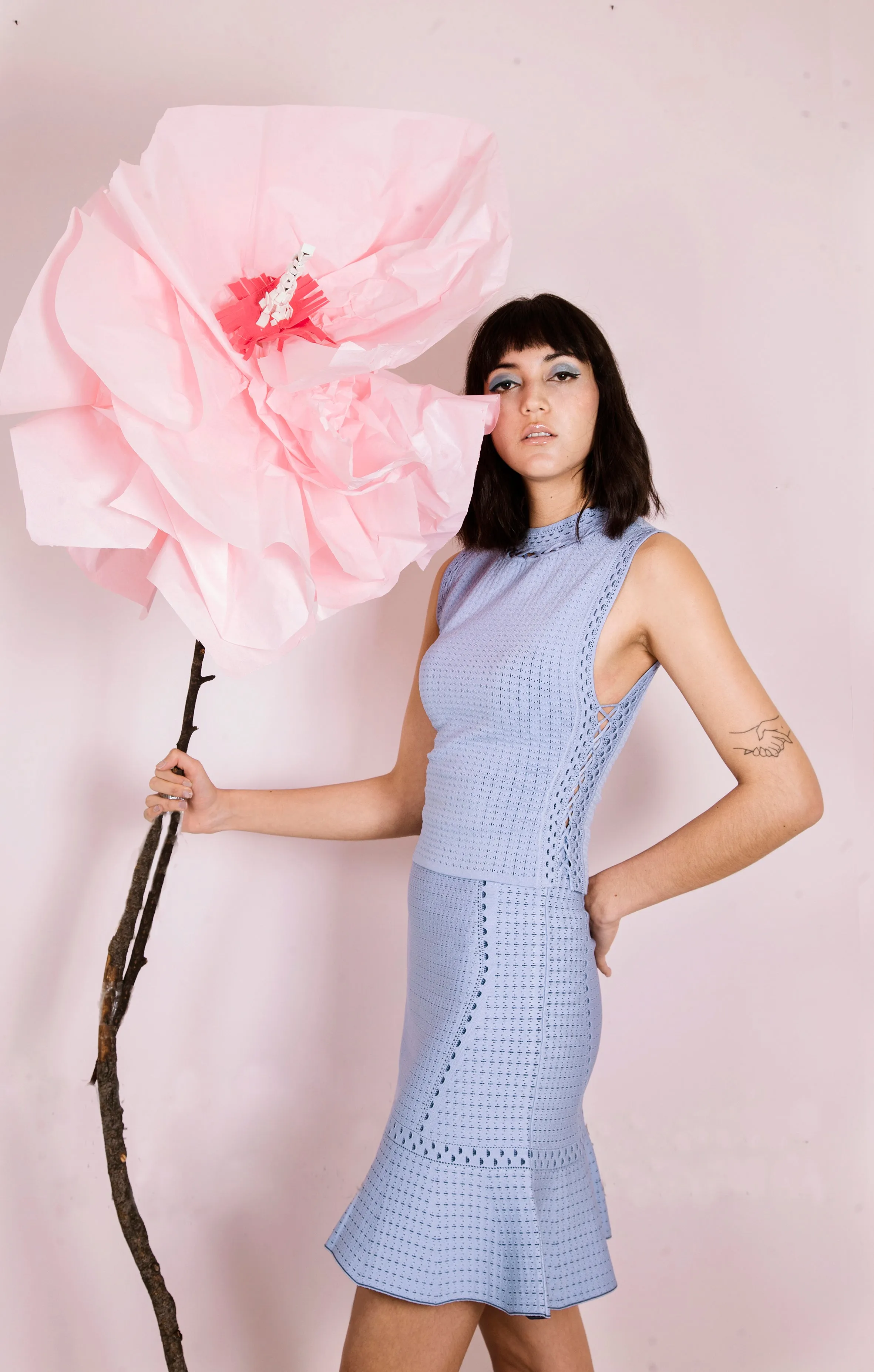Sophia Fit & Flare Skirt in Serenity Blue
