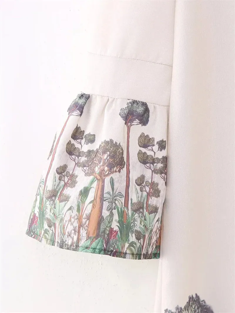 Spring Flared Sleeves Side Split Loose Dress