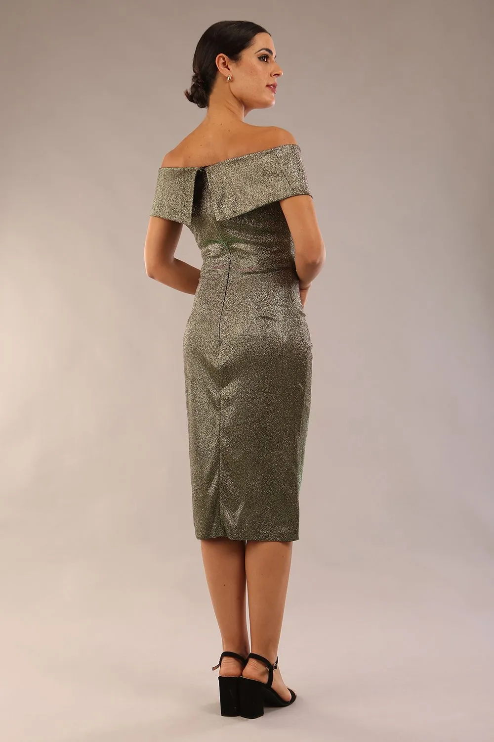 Starlight Off Shoulder Glitter Dress
