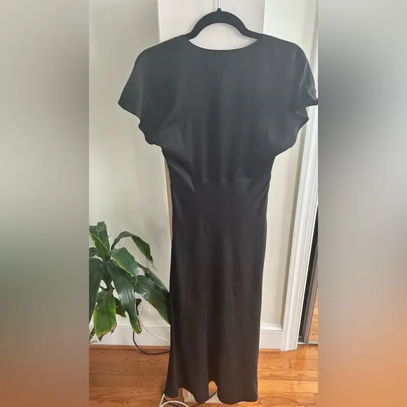 Stelen Cameron Satin Dress In Black, size xs