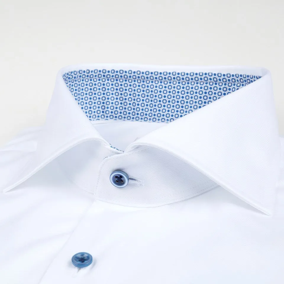 STENSTROMS- Fitted Body Shirt Contrast White