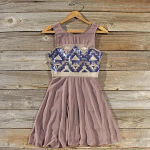 Stone Spell Beaded Dress in Dusty Taupe