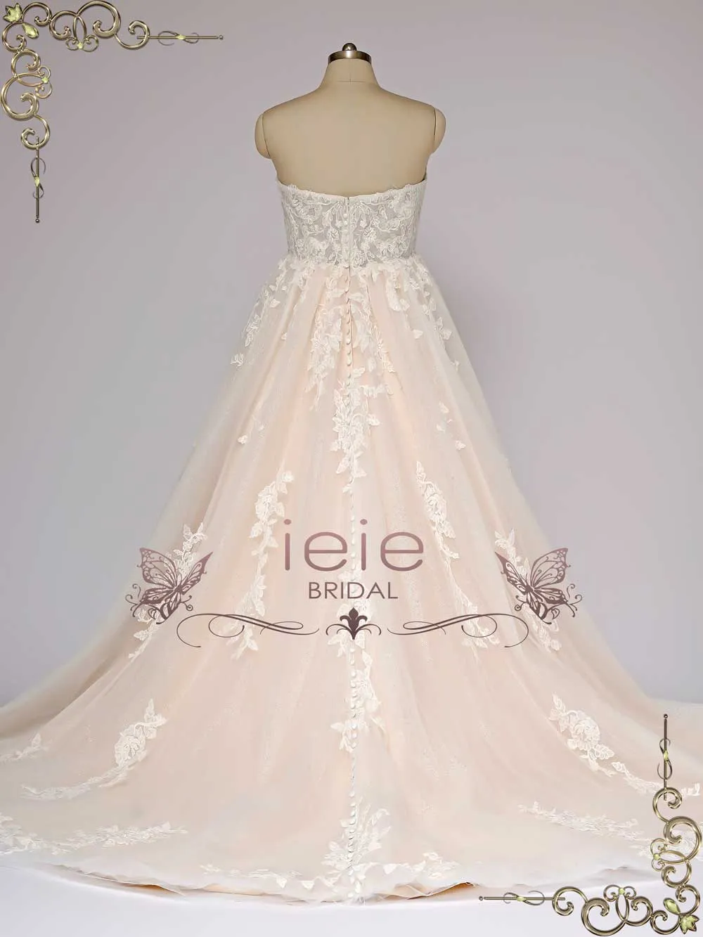 Strapless Champagne Lace Wedding Dress ORION