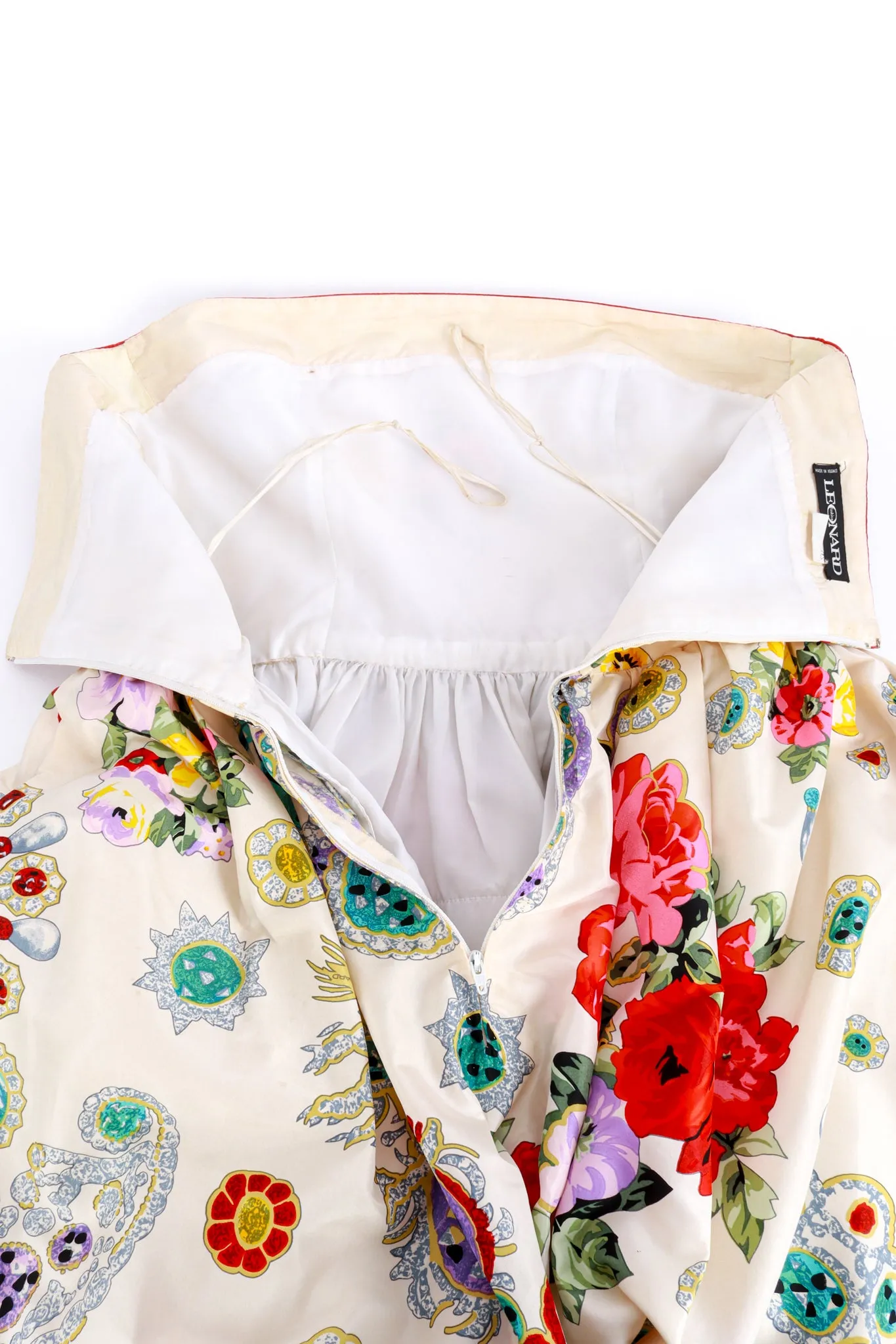 Strapless Jewel Print Gown, Shawl & Belt Set