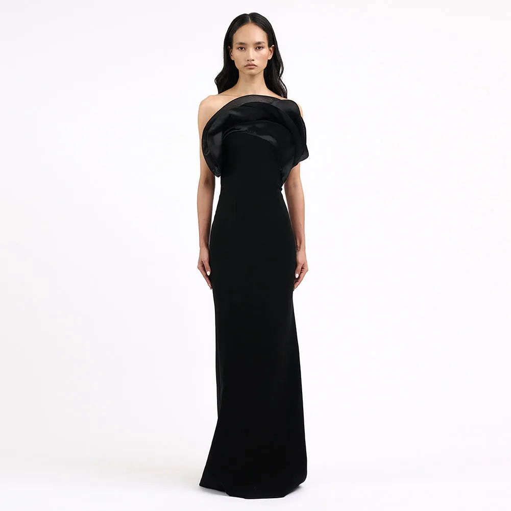 Strapless Sleeveless Exaggerated Maxi Dress ZNSBA1095