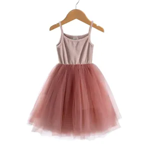 Strappy Tulle Tutu Dress - Nude/Dusty Pink