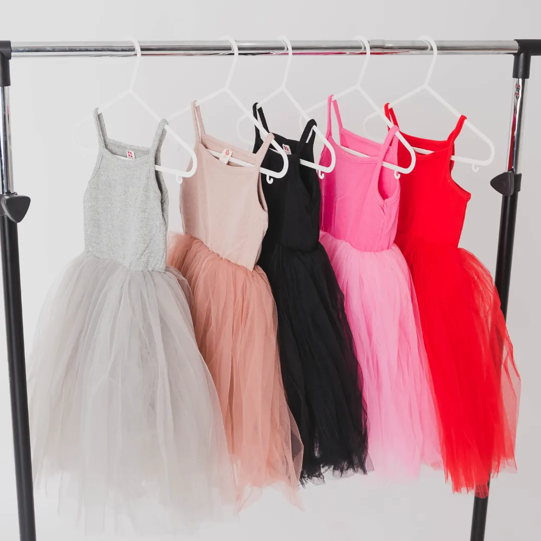 Strappy Tulle Tutu Dress - Nude/Dusty Pink