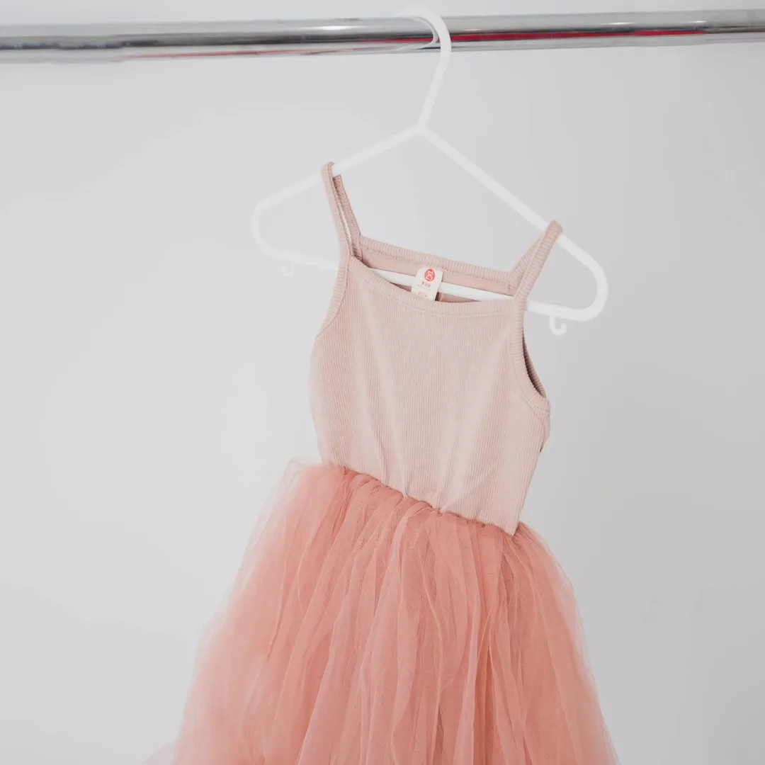 Strappy Tulle Tutu Dress - Nude/Dusty Pink