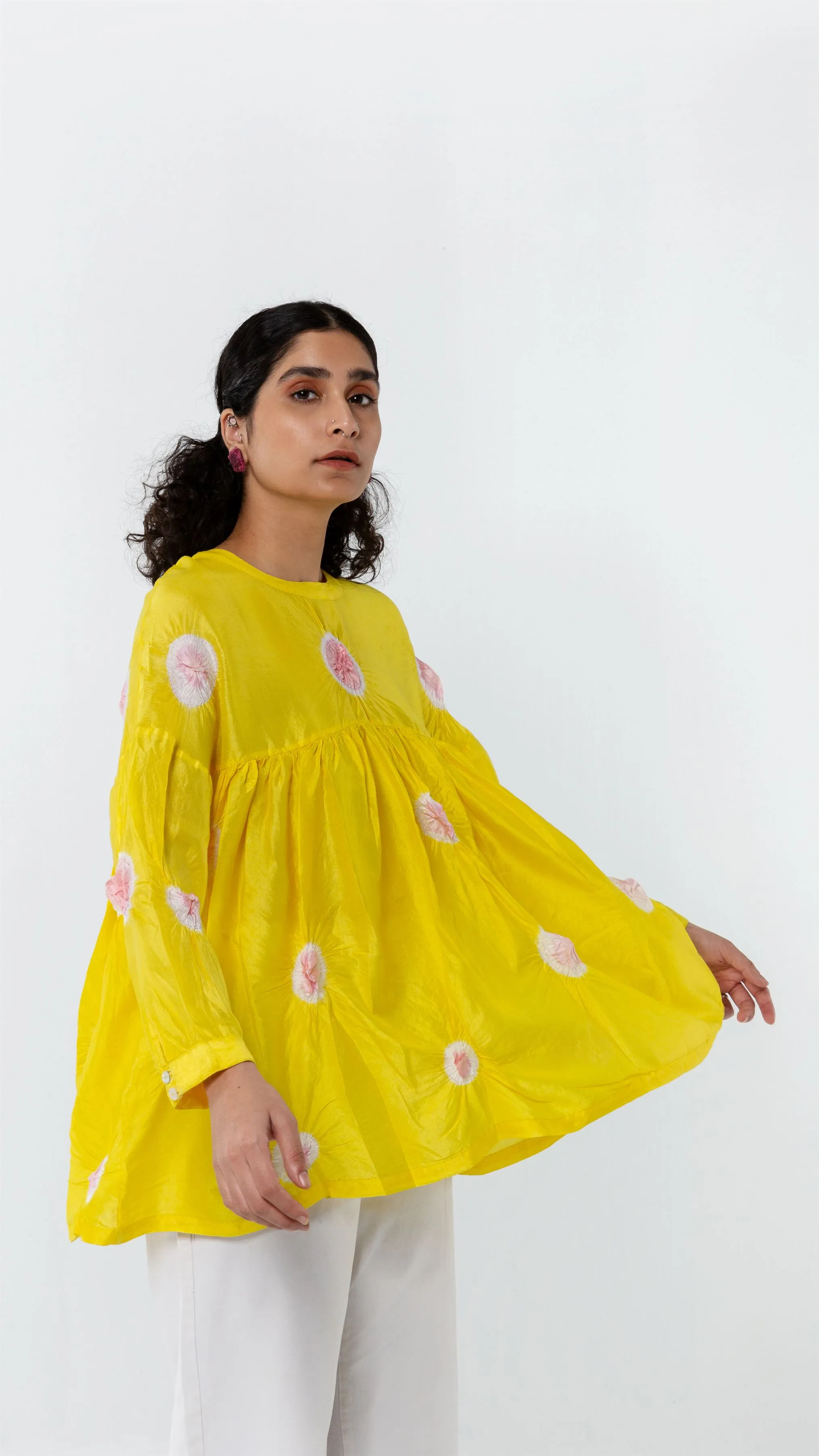 Studio Medium   I   Shibori Emilion POLKA TOP -YELLOWPOL 48