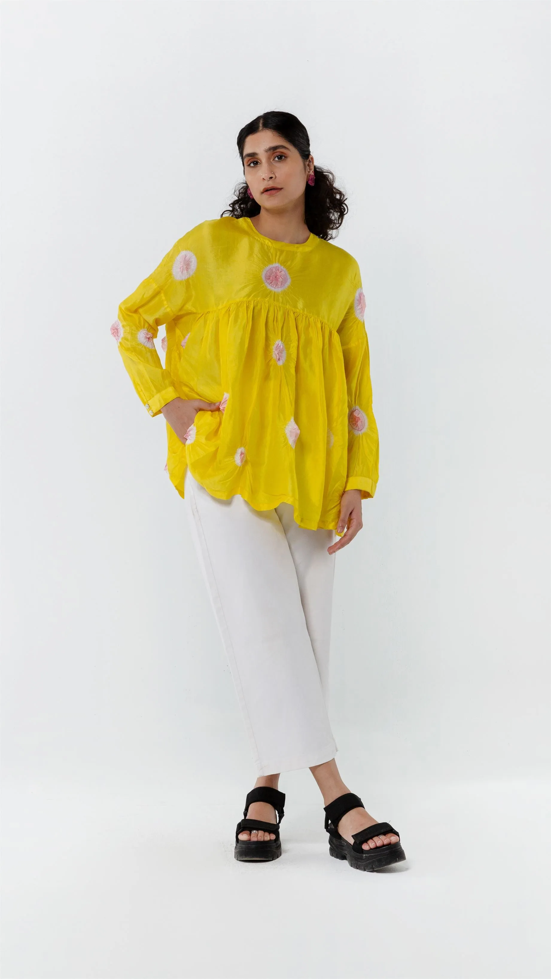 Studio Medium   I   Shibori Emilion POLKA TOP -YELLOWPOL 48