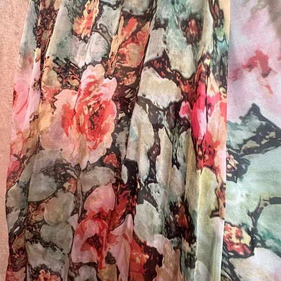 Sundance 100% Silk Floral Flowy Fairy core Fit &amp; Flair Dress Womens Sz M Easter