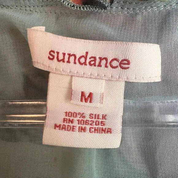 Sundance 100% Silk Floral Flowy Fairy core Fit &amp; Flair Dress Womens Sz M Easter