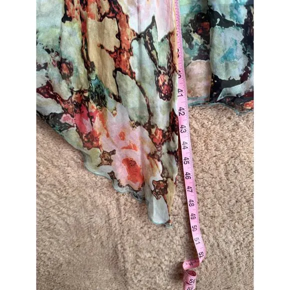 Sundance 100% Silk Floral Flowy Fairy core Fit &amp; Flair Dress Womens Sz M Easter