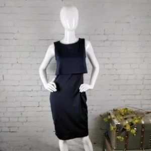Susana Monaco Layered Top Sheath Dress Midnight