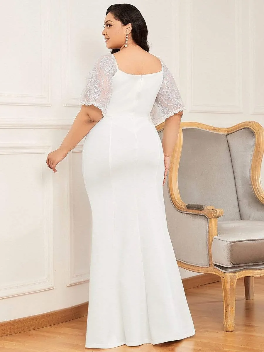 Suzanne lace sleeve v neck wedding dress in Ivory s28 Express NZ wide