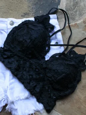 Sweet Like Lace Bralette, Black