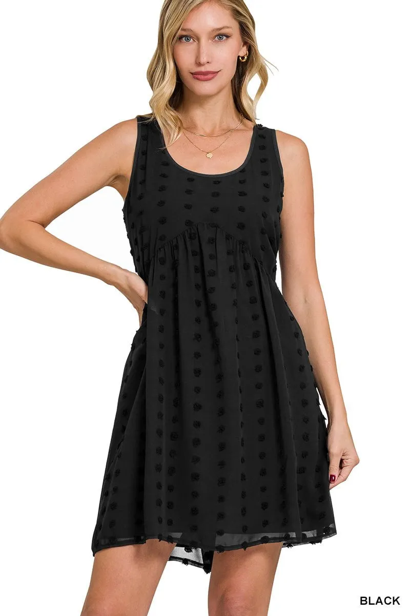 Swiss Dot Sleeveless Dress