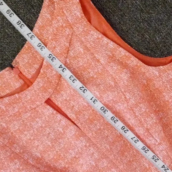 💎Tahari-Levine Studio💎 - Coral/White Sheath Dress w/Bamboo Detail