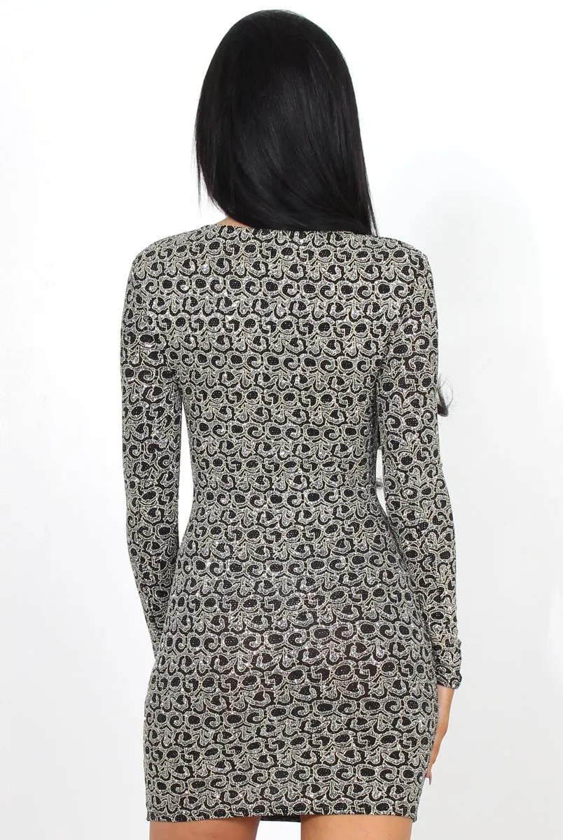 Talon Gold Glitter Bodycon Dress