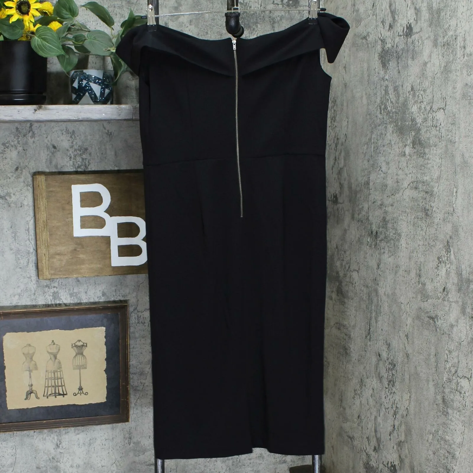 Thalia Sodi Womens Off The Shoulder Sheath Dress Deep Black 12