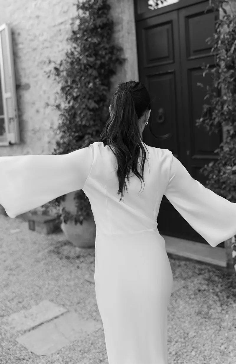 Tina Bridal Tie Front Midi Dress
