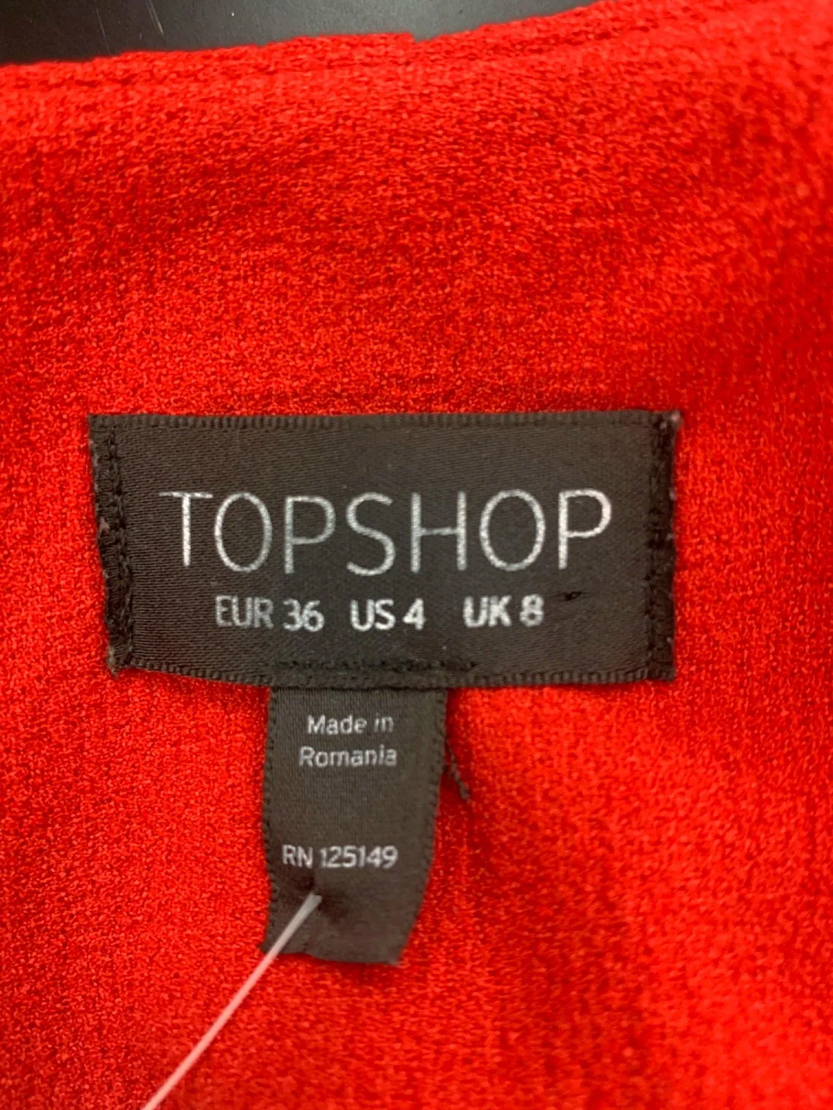 Topshop Red Skater Dress Size UK 8