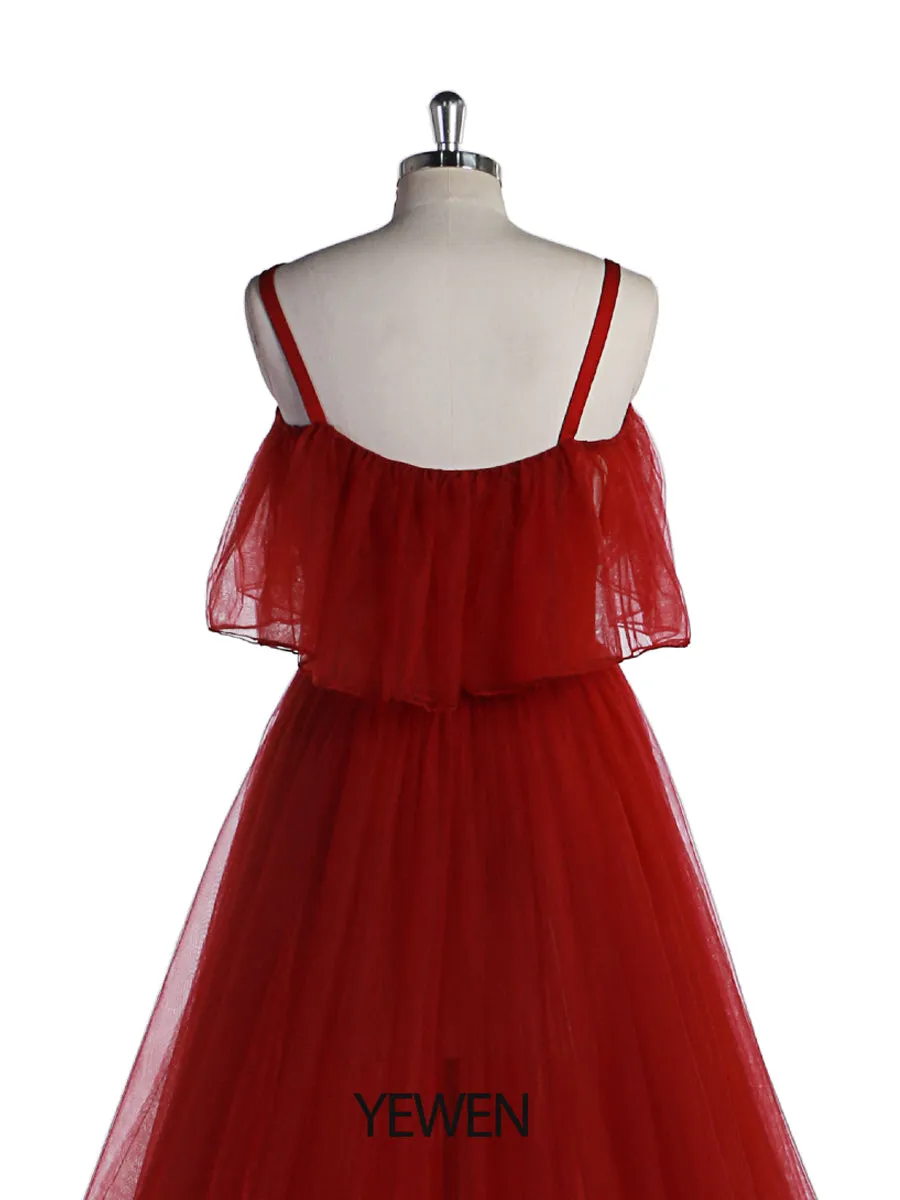 Tulle Off Shouder Strech Waist Maternity Gown For Photo shoot Yewen dress