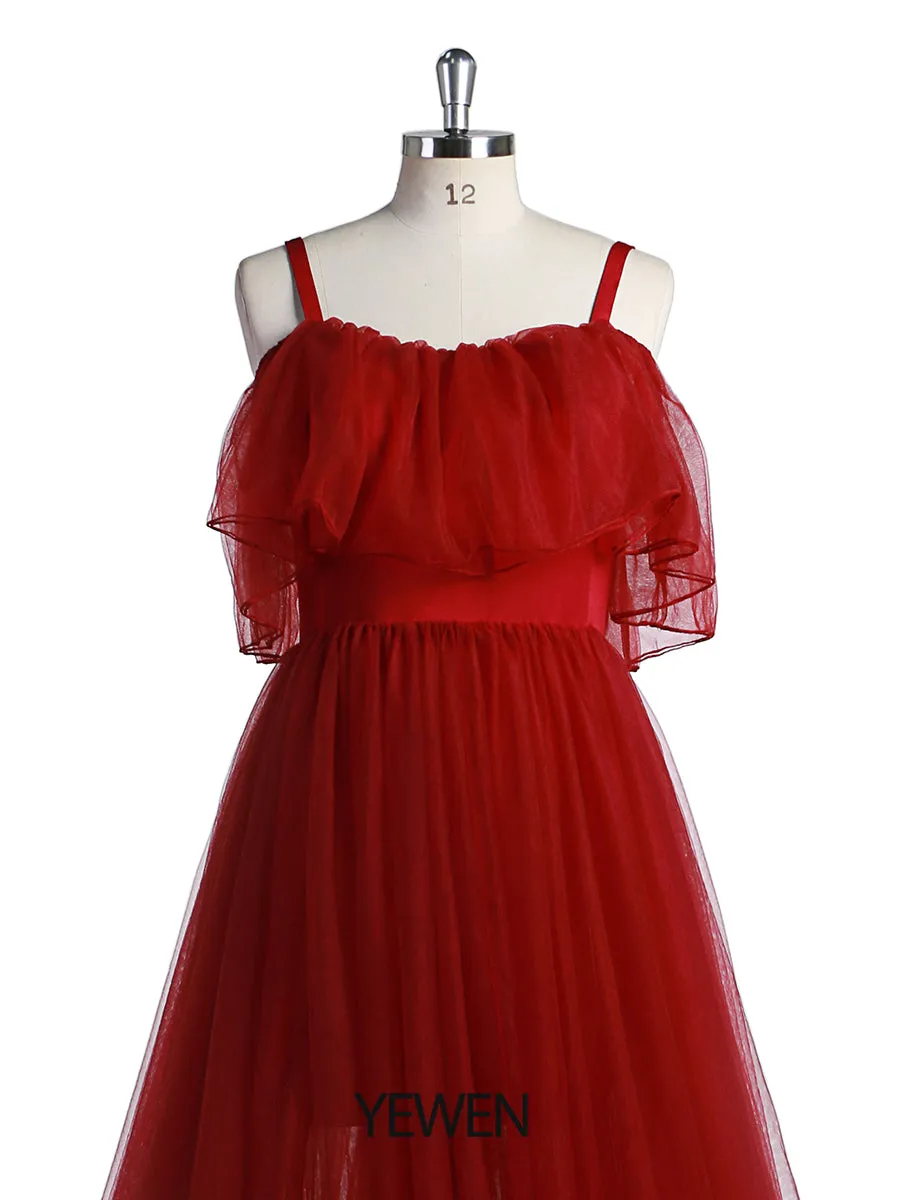 Tulle Off Shouder Strech Waist Maternity Gown For Photo shoot Yewen dress